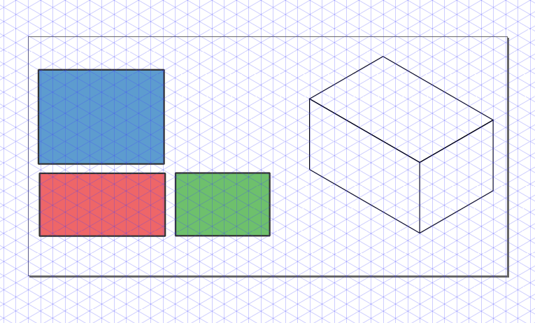 Second approach: using an axonometric grid